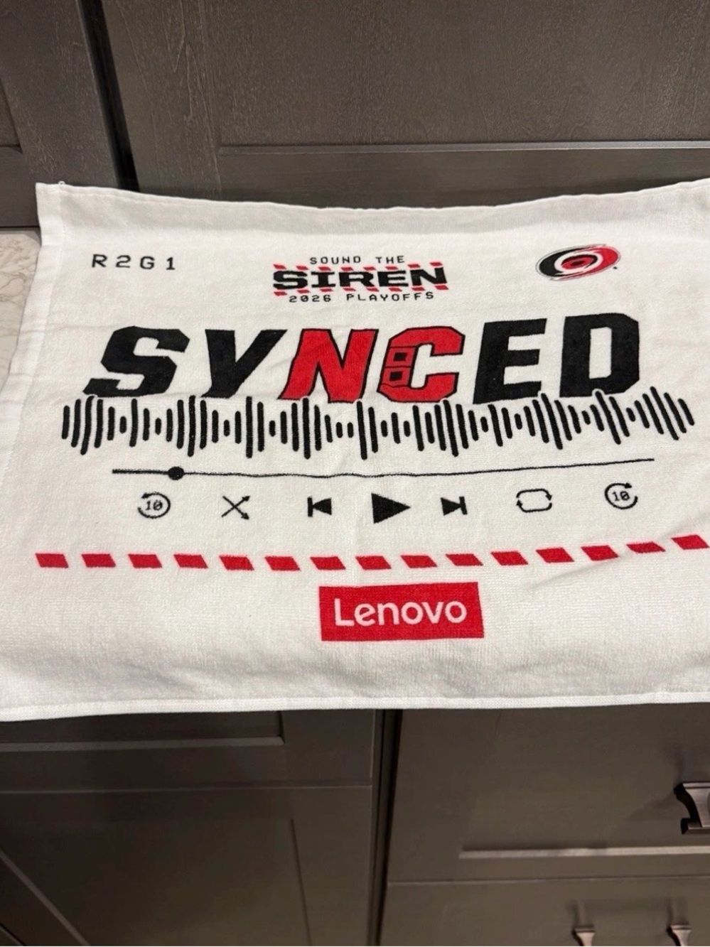 Carolina Hurricanes 2026 Playoffs Rally Towel SYNCED Round 2 Game 1